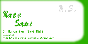 mate sapi business card