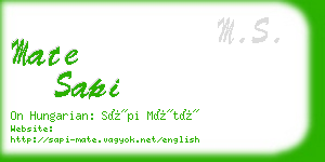 mate sapi business card